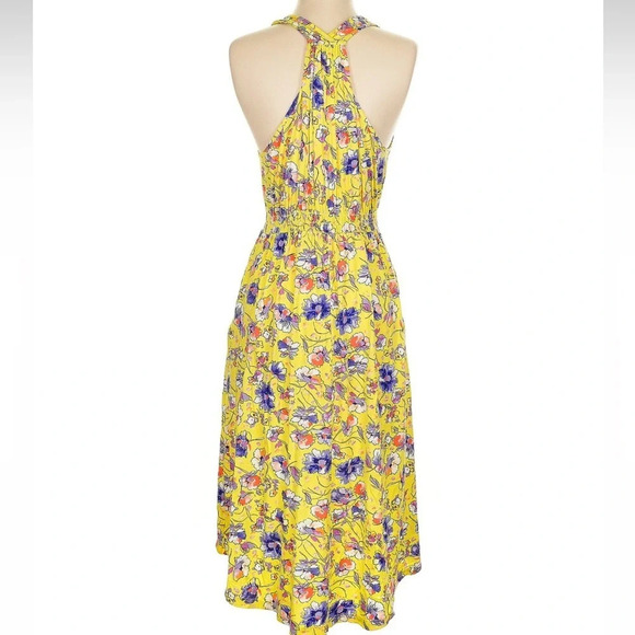 Anthropologie Weston Wear Laguna Racerback High Low Dress Yellow Floral Size S - Picture 4 of 7